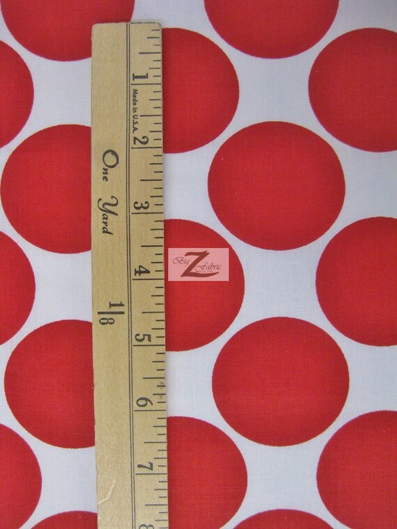 GIANT POLKA DOT POLY COTTON PRINT FABRIC P253 58"/59" White/Black 2" Dots GIANT POLKA DOT POLY COTTON PRINT FABRIC P253 58"/59" White/Black 2" Dots