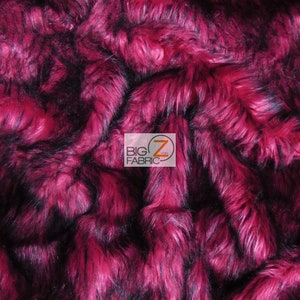 Faux Fake Fur Arctic Alaskan Husky Long Pile Fabric - FUCHSIA- Sold By The Yard 64&quot; Width DIY Costume Accessories Blankets Fashion Clothing