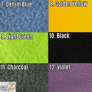 Solid Polar Fleece Anti-Pill Fabric 36 COLORS Sold By The Yard 60 Width Winter Polar Blankets Covers 2 Sided Brushed image 3