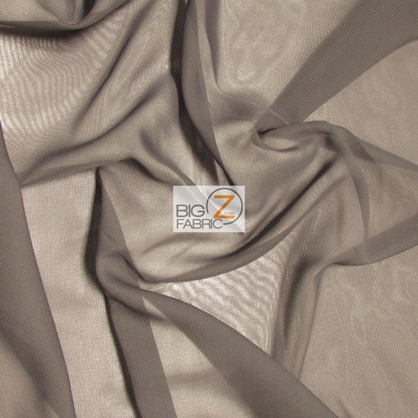 Solid Hi-Multi Chiffon Dress Fabric - CHARCOAL - 58" Width Sold By The Yard