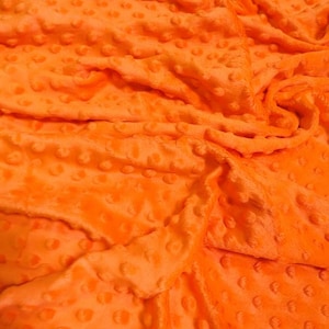 Grübchen-Dot Minky Stoff - NEON ORANGE - 58/60 &quot;breite Schüttgut Baby Soft Rarised Blanket Craft