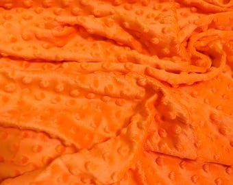 Grübchen-Dot Minky Stoff - NEON ORANGE - 58/60 "breite Schüttgut Baby Soft Rarised Blanket Craft