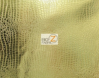DuroLast™ Vinilo Imitación Cuero Sintético Polipiel Repujado Tejido de Caimán Brillante - DORADO - cortado a medida Tapicería Bolsos Zapatos Carteras Cinturones