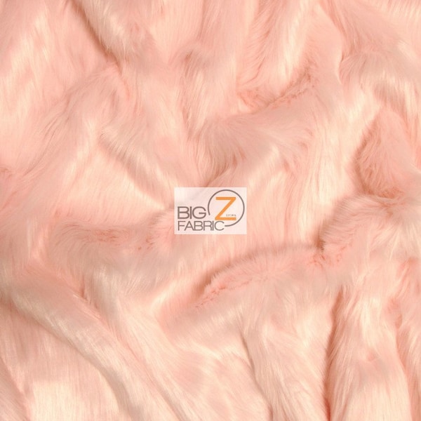 Solid Shaggy Faux Fur Fabric - LIGHT PINK - Sold By The Yard 60" Width Coats Costumes Scarfs Rugs Props Long Pile