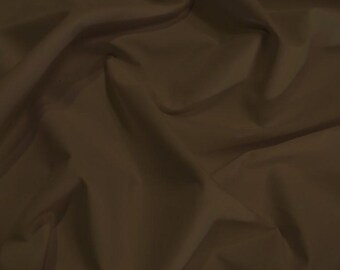 Solid Reversible Formal Poly Cotton Twill Fabric - DARK BROWN - Sold By The Yard Coats Jackets Skirts Pants Work Clothes