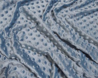 Dimple Dot Minky Cuddle Fabric - DEMIN BLUE - Sold By The Yard 58"/60" Width