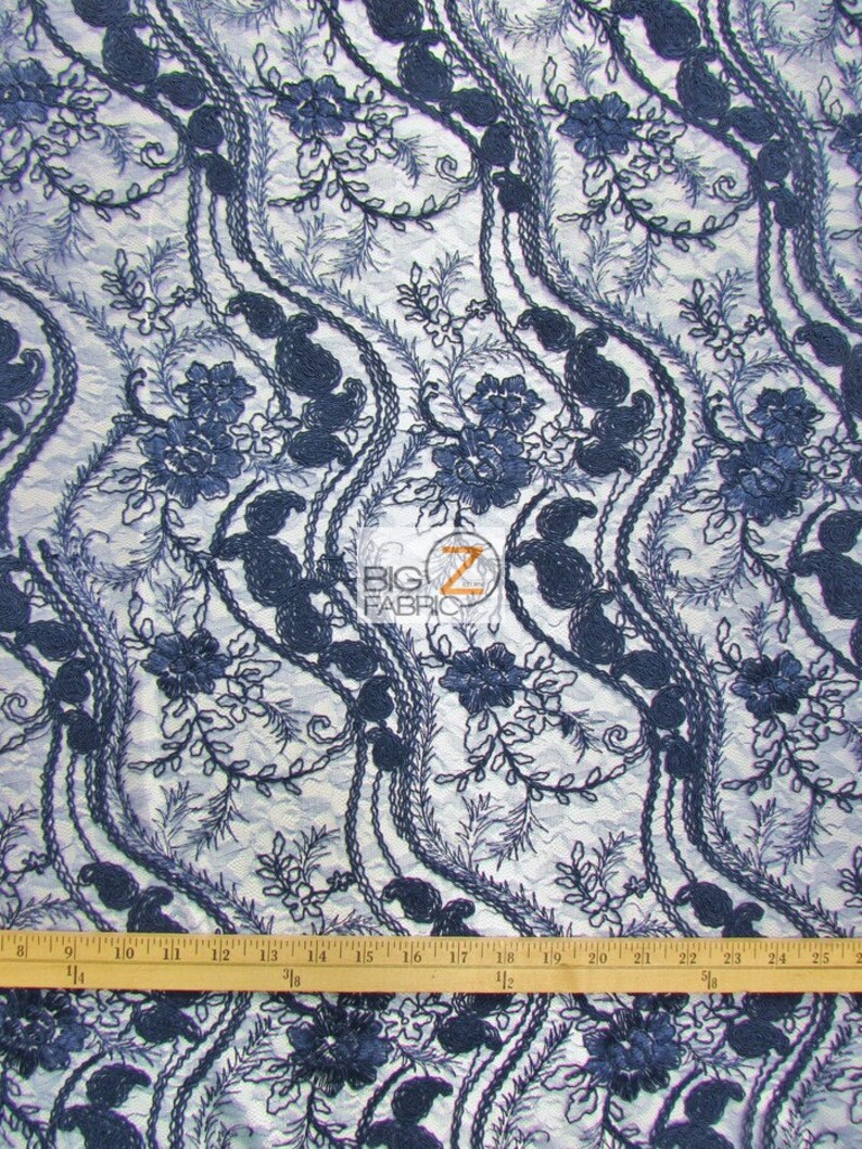 Romantic Detailed Floral Sheer Lace Fabric 48 Width Sold By The Yard Prom Gown Bridal PEACH