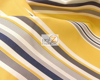 Oxford Stripe Outdoor Canvas Waterproof Fabric - YELLOW - 60" Width Sold By The Yard Outdoor Umbrellas Furniture Anti-Uv Canvas