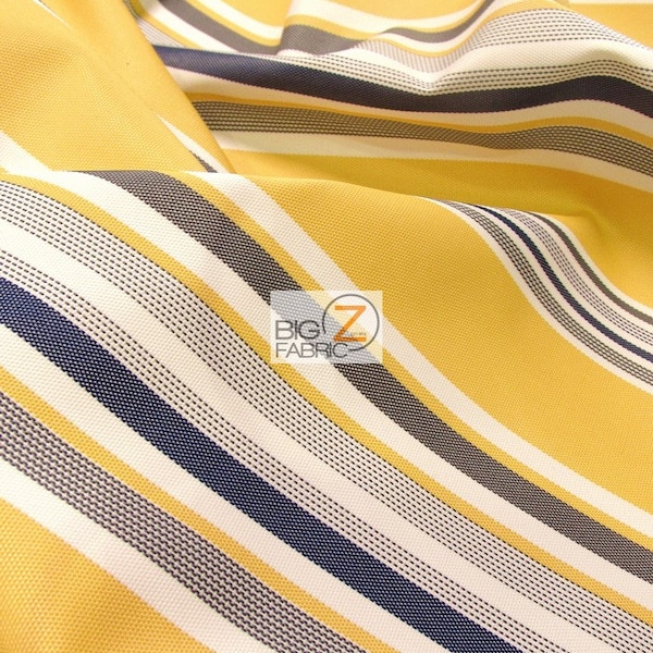 Oxford Stripe Outdoor Canvas Waterproof Fabric - YELLOW - 60" Width Sold By The Yard Outdoor Umbrellas Furniture Anti-Uv Canvas