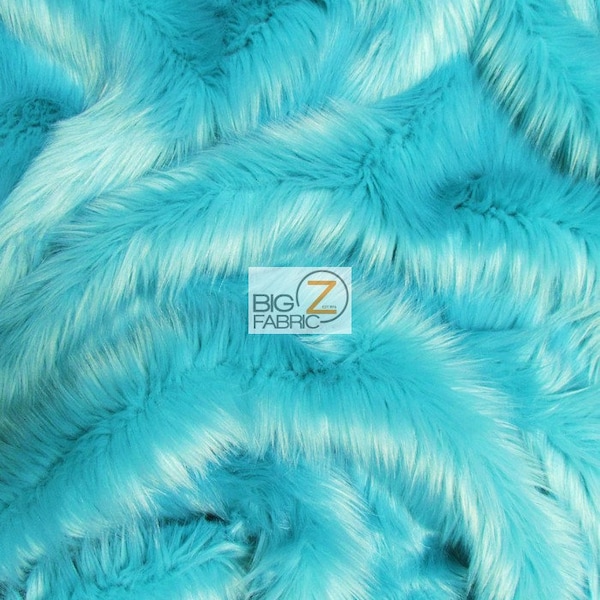 Solid Shaggy Faux Fur Fabric - TURQUOISE - Sold By The Yard 60" Width Coats Costumes Scarfs Rugs Props Long Pile