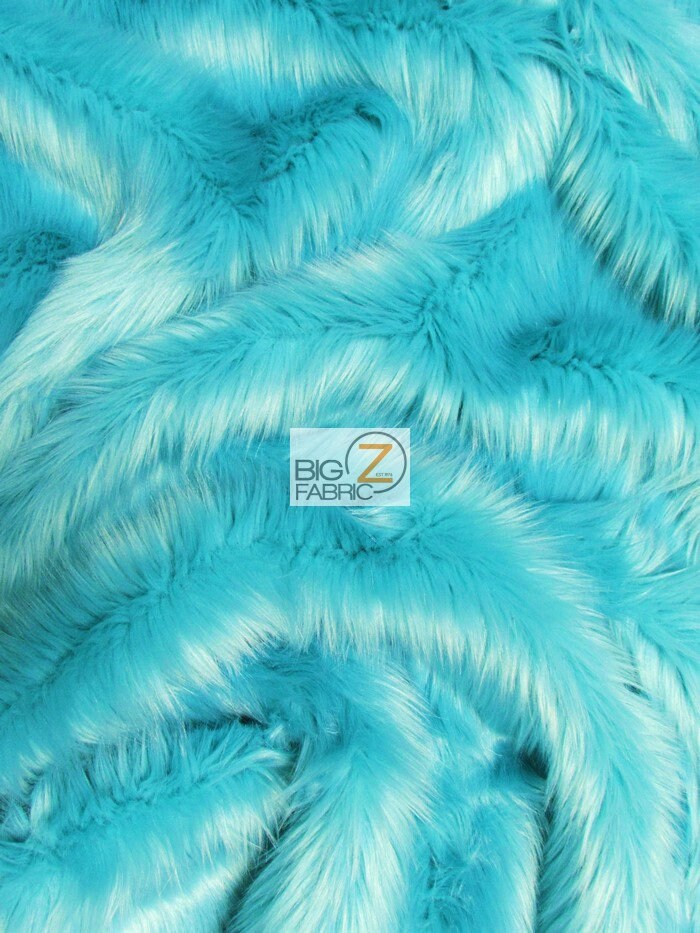 Solid Shaggy Faux Fur Fabric TURQUOISE Sold by the Yard 60 Width