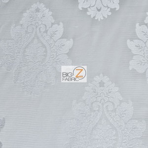 Damask Polyester Tablecloth Cover Decoration Fabric - CREAM - Sold By The Yard 58&quot; Width Sofa Curtains