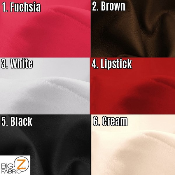Ecopelle Solid Soft Stretch Vinyl Fabric - 6 COLORS - Sold By The Yard DIY Apparel Fashion