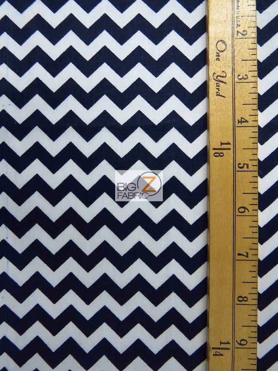 Zig Zag Chevron Polycotton Fabric - Gray/white (.4