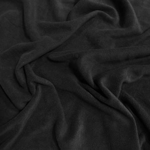 Solid Polar Fleece Fabric - BLACK - Sold By The Yard 60&quot; Width