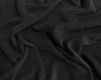 Solid Polar Fleece Fabric - BLACK - Sold By The Yard 60" Width