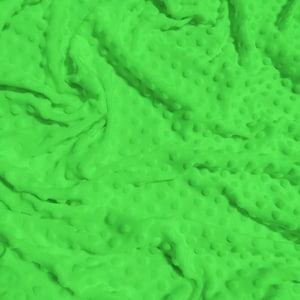 Dimple Dot Minky Fabric - LIME GREEN - 58/60&quot; Wide By The Yard Baby Soft Raised Blanket Craft