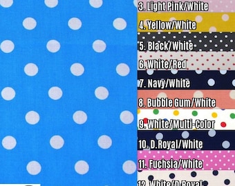 Small Polka Dot Poly Cotton Fabric - 13 Colors  - Sold By The Yard DIY Masks Apparel Handkerchiefs Tablerunner