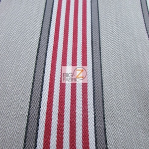 Viscose Pennington Stripe Upholstery Fabric - RED - Sold By Yard Sofa Curtains Decor Bedding Furniture Drapery Chairs