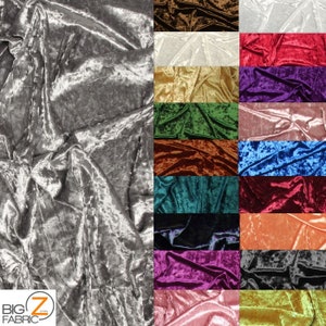 K&ouml;nnte beinhalten: Eine Sammlung von 18 Stoffproben aus zerknittertem Samt in verschiedenen Farben, darunter Silber, Wei&szlig;, Rot, Lila, Gr&uuml;n, Braun, Blau, T&uuml;rkis, Schwarz, Rosa und Orange. Der Stoff hat eine strukturierte, zerknitterte Optik.