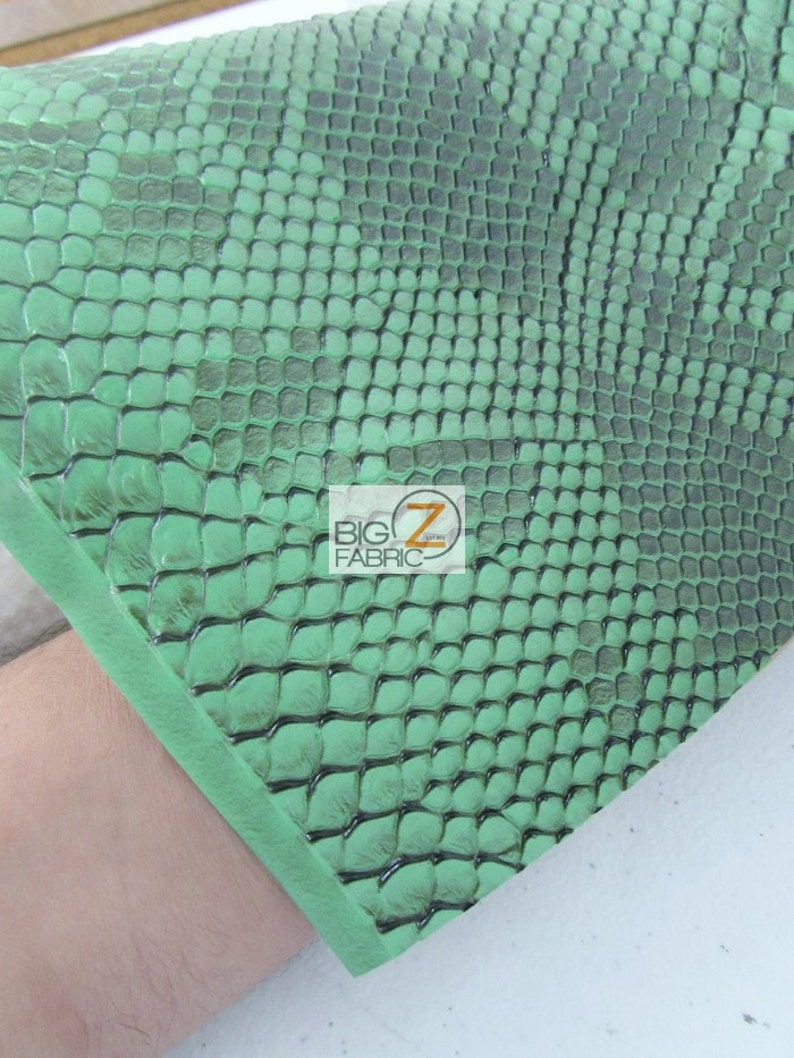 Sold By The Yard 52 Width Viper Sopythana Embossed Snake Skin Vinyl Leather Fabric SNOW WHITE