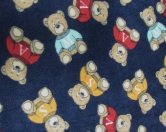 Tejido impreso Fleece - Bebé Hermano Osos Navy - Vendido cortado a tamaño Warm Manta Decor Anti-Pill Ropa Suéteres
