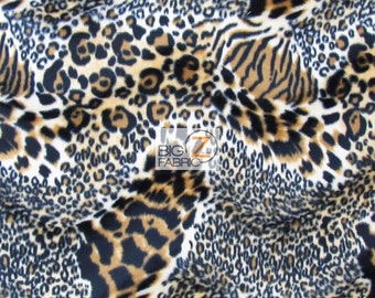 Tiger Print Velboa Faux Fur - Brown Tiger/Leopard Hybrid - Sold By The Yard  - 58"/60" Width