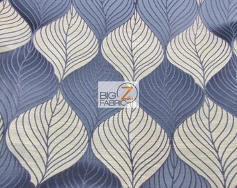 Peacock Leaf Floral Upholstery Fabric - MIDNIGHT - Sold By Yard Sofa Curtains Home Decor Furniture Drapery