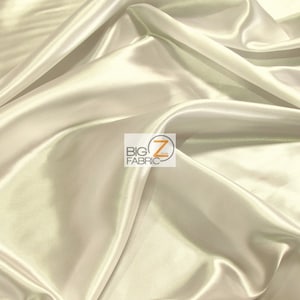 Solid Medium Weight Shiny Satin Fabric - IVORY - Sold By The Yard Iridescent Gown Dress Skirts Tops Wedding