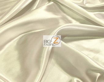 Solid Medium Weight Shiny Satin Fabric - IVORY - Sold By The Yard Iridescent Gown Dress Skirts Tops Wedding