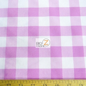 Checkered Gingham Poly Cotton Fabric - PINK - 57&quot;/59&quot; Width Sold By The Yard