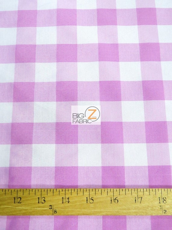 Lilac 1/4 inch Gingham Fabric by The Yard (65% Polyester 35% Cotton)