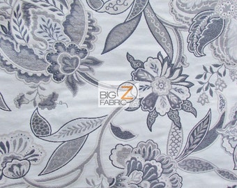 Garden Of Eden Floral Upholstery Fabric  - GRANITE - Sold By Yard Sofa Curtains Home Decor Bedding Furniture Drapery Chairs