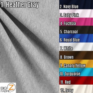 Heavy Interlock Poly Cotton Fabric - 12 COLORS - By The Yard DIY Fashion Apparel Clothing Dresses