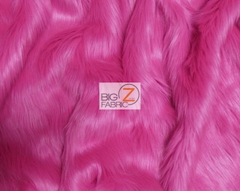 Solid Shaggy Faux Fur Fabric - FUCHSIA - Sold By The Yard 60" Width Coats Costumes Scarfs Rugs Props Long Pile