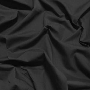 Solid Poly Cotton Fabric - BLACK - Sold By The Yard Polycotton 58"/60" Width