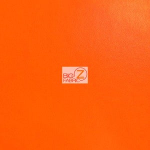 Solid Soft Faux Fake Leather Vinyl Fabric - ORANGE - 54&quot; Width Sold By The Yard