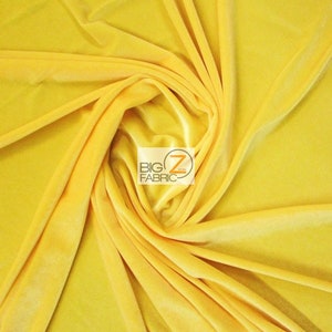 Stretch Velvet Velour Spandex 360 Grams Costume Fabric - YELLOW - 58&quot;/60&quot; Width Sold By The Yard