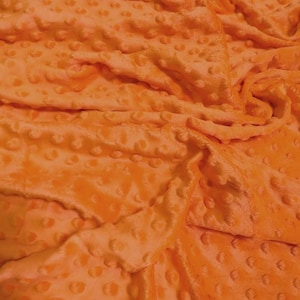 Grübchen-Dot Minky Stoff - ORANGE - 58/60 &quot;breite Schüttgut Baby Soft Rarised Decke Handwerk