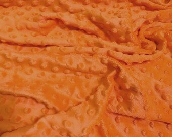 Grübchen-Dot Minky Stoff - ORANGE - 58/60 "breite Schüttgut Baby Soft Rarised Decke Handwerk