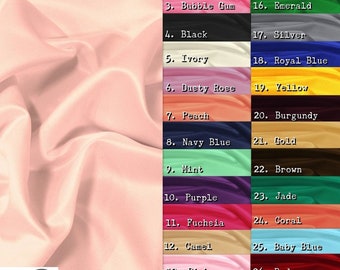 Dull Bridal Satin Fabric - 28 COLORS - Sold By The Yard DIY Gown Dress Skirts Tops Wedding Decor Apparel Accessories
