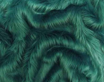 Solid Shaggy Faux Fur Fabric - TEAL - Sold By The Yard 60" Width Coats Costumes Scarfs Rugs Props Long Pile