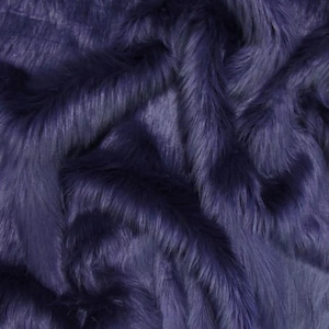 Solid Shaggy Faux Fur Fabric - EGGPLANT - Sold By The Yard 60&quot; Width Coats Costumes Scarfs Rugs Props Long Pile