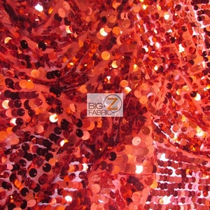 Lure™ Big Rain Drop 3/8&quot; Sequin Mesh Fabric  - RED - Sold By The Yard DIY Dress Decor Accessories Shiny