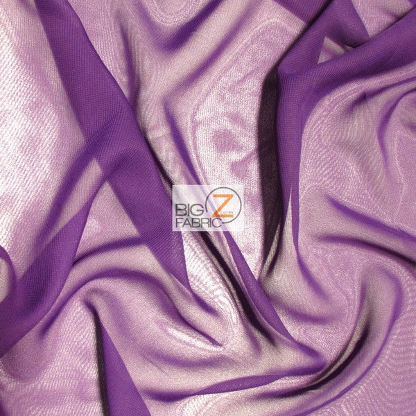 Solid Hi-Multi Chiffon Dress Fabric - PURPLE - 58" Width Sold By The Yard