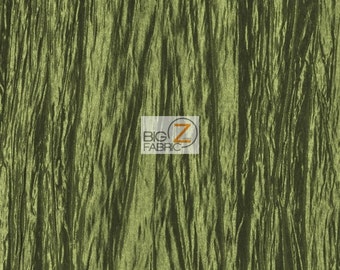 Crushed Taffeta Fabric - OLIVE - 54" Width Sold By The Yard Creased Clothing Decorations Crafts