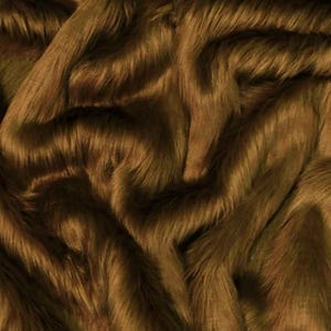 Solid Shaggy Faux Fur Fabric - CAFE - Sold By The Yard 60&quot; Width Coats Costumes Scarfs Rugs Props Long Pile