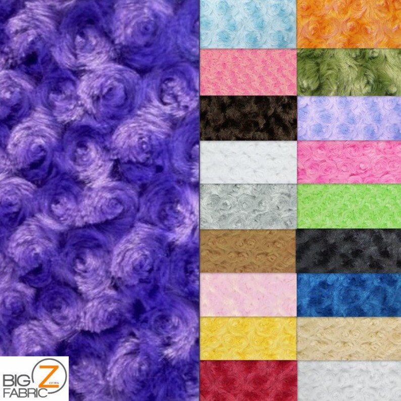 Rose/rosette Minky Cuddle Fabric PUPPY BROWN by the Yard Etsy