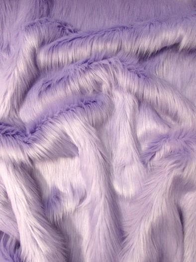 Solid Shaggy Faux Fur Fabric - LAVENDER - Sold By The Yard 62" Width Coats Costumes Scarfs Rugs Props Long Pile