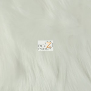 Solid Shaggy Faux Fur Fabric - WHITE - Sold By The Yard 60&quot; Width Coats Costumes Scarfs Rugs Props Long Pile